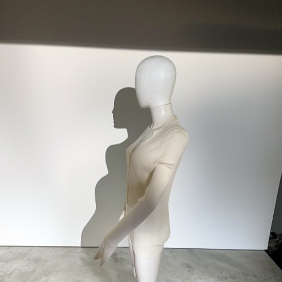 The Row Ivory Ribbed Knit Cardigan - Picture 2 of 6